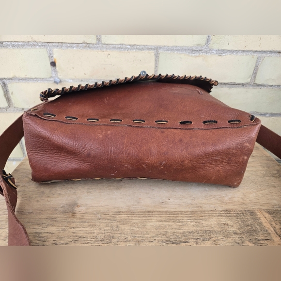 Vintage Handmade Leather Messenger Bag - Picture 10 of 16